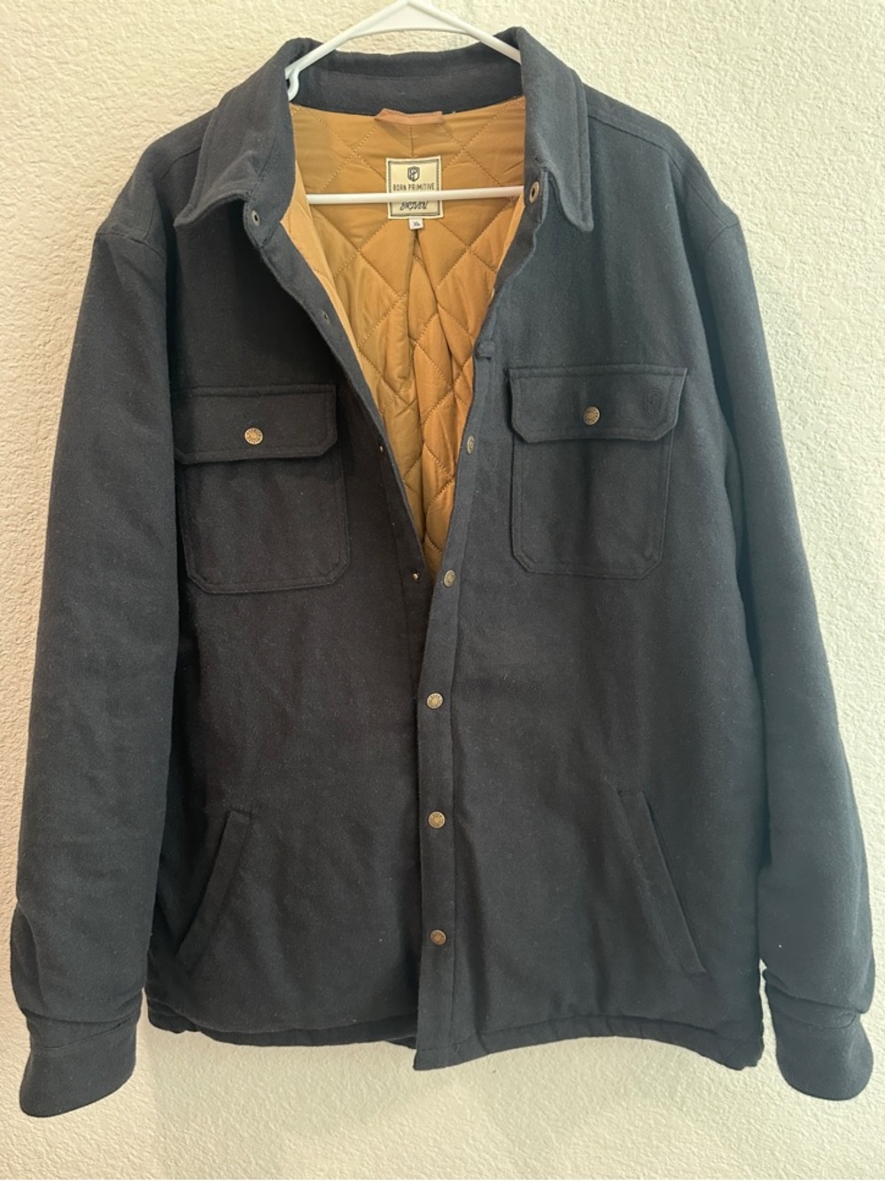 Born Primitive Black Timber Jacket with Tan Quilted Lining
